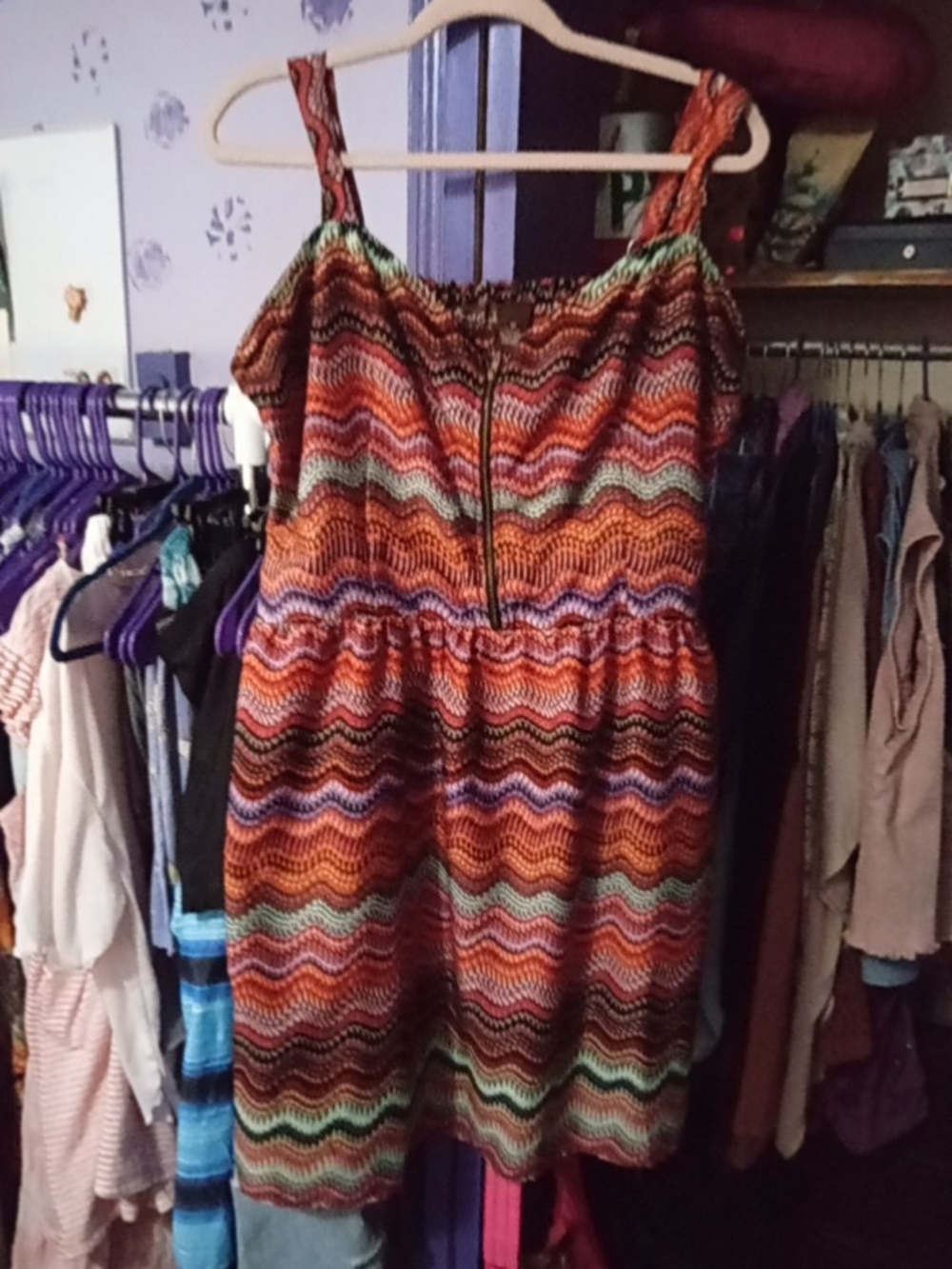 Speed Control Multicolor Dress With Front Zip